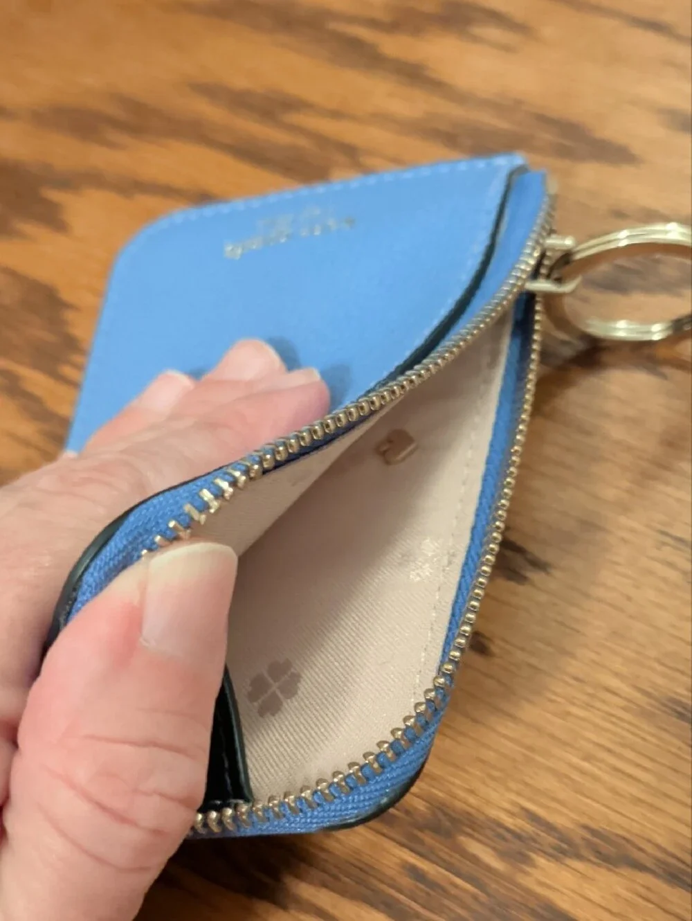 Kate Spade Two-Tone Card Case with Gold Hardware + Keyring